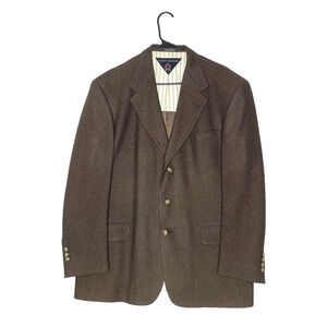 Tommy Hilfiger Blazer Jacket 42R Brown Wool 3 Button USA Old Money Preppy
